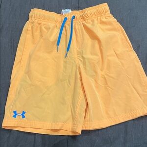 Under Armour Vibrant Orange Shorts with Blue Accents